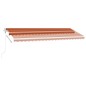 vidaXL Tenda Automatica Sensore Vento e LED 500x300 cm Arancio Marrone