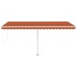 vidaXL Tenda Automatica Sensore Vento e LED 500x300 cm Arancio Marrone