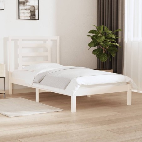 vidaXL Letto senza Materasso Bianco 90x190 cm in Legno Massello Pino