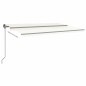 vidaXL Tenda da Sole Retrattile Manuale con LED 5x3 m Crema vidaXL Tenda da Sole Retrattile Manuale con LED 5x3 m Crema