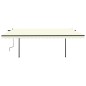 vidaXL Tenda da Sole Retrattile Manuale con LED 5x3 m Crema vidaXL Tenda da Sole Retrattile Manuale con LED 5x3 m Crema