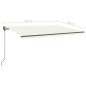 vidaXL Tenda da Sole Retrattile Manuale con LED 5x3 m Crema vidaXL Tenda da Sole Retrattile Manuale con LED 5x3 m Crema