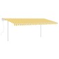 vidaXL Tenda da Sole Retrattile Manuale LED 5x3 m Gialla Bianca vidaXL Tenda da Sole Retrattile Manuale LED 5x3 m Gialla Bianca