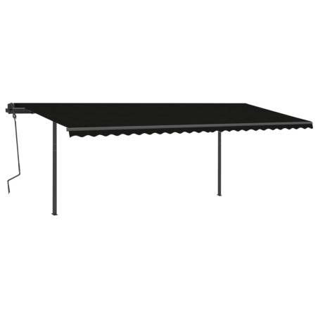 vidaXL Tenda da Sole Retrattile Manuale con LED 6x3,5 m Antracite