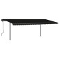 vidaXL Tenda da Sole Retrattile Manuale con LED 6x3,5 m Antracite vidaXL Tenda da Sole Retrattile Manuale con LED 6x3,5 m Antracite