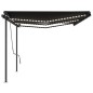vidaXL Tenda da Sole Retrattile Manuale con LED 6x3,5 m Antracite vidaXL Tenda da Sole Retrattile Manuale con LED 6x3,5 m Antracite