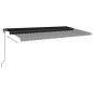 vidaXL Tenda da Sole Retrattile Manuale con LED 6x3,5 m Antracite vidaXL Tenda da Sole Retrattile Manuale con LED 6x3,5 m Antracite