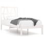 vidaXL Giroletto Bianco in Legno Massello di Pino 90x190 cm Single vidaXL Giroletto Bianco in Legno Massello di Pino 90x190 cm Single