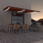 vidaXL Tenda da Sole Retrattile Manuale LED 600x350 cm Arancio Marrone vidaXL Tenda da Sole Retrattile Manuale LED 600x350 cm Arancio Marrone