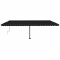 vidaXL Tenda da Sole Retrattile Manuale con LED 600x300 cm Antracite vidaXL Tenda da Sole Retrattile Manuale con LED 600x300 cm Antracite