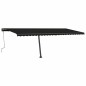 vidaXL Tenda da Sole Retrattile Manuale con LED 600x300 cm Antracite vidaXL Tenda da Sole Retrattile Manuale con LED 600x300 cm Antracite