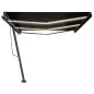 vidaXL Tenda da Sole Retrattile Manuale con LED 600x300 cm Antracite vidaXL Tenda da Sole Retrattile Manuale con LED 600x300 cm Antracite