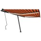 vidaXL Tenda da Sole Manuale con LED 400x350 cm Arancione e Marrone vidaXL Tenda da Sole Manuale con LED 400x350 cm Arancione e Marrone