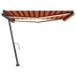 vidaXL Tenda da Sole Manuale con LED 400x350 cm Arancione e Marrone vidaXL Tenda da Sole Manuale con LED 400x350 cm Arancione e Marrone