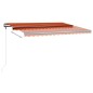 vidaXL Tenda da Sole Manuale con LED 400x350 cm Arancione e Marrone vidaXL Tenda da Sole Manuale con LED 400x350 cm Arancione e Marrone