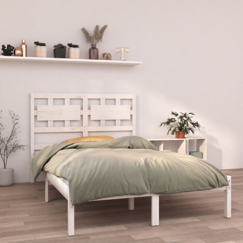 vidaXL Giroletto Bianco in Legno Massello 120x190 cm Small Double vidaXL Giroletto Bianco in Legno Massello 120x190 cm Small Double