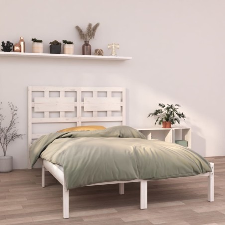 vidaXL Giroletto Bianco in Legno Massello 120x190 cm Small Double