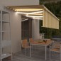vidaXL Tenda Sole Retrattile Manuale Parasole e LED 6x3m Gialla Bianca