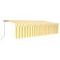 vidaXL Tenda Sole Retrattile Manuale Parasole e LED 6x3m Gialla Bianca