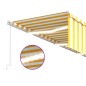 vidaXL Tenda Sole Retrattile Manuale Parasole e LED 6x3m Gialla Bianca