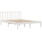 vidaXL Giroletto Bianco Legno Massello di Pino 120x190cm Small Double vidaXL Giroletto Bianco Legno Massello di Pino 120x190cm Small Double