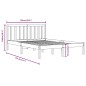 vidaXL Giroletto Bianco Legno Massello di Pino 120x190cm Small Double vidaXL Giroletto Bianco Legno Massello di Pino 120x190cm Small Double
