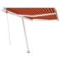 vidaXL Tenda Automatica Sensore Vento e LED 300x250 cm Arancio Marrone vidaXL Tenda Automatica Sensore Vento e LED 300x250 cm Arancio Marrone