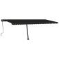vidaXL Tenda da Sole Retrattile Manuale con LED 600x350 cm Antracite vidaXL Tenda da Sole Retrattile Manuale con LED 600x350 cm Antracite