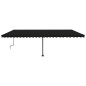 vidaXL Tenda da Sole Retrattile Manuale con LED 600x350 cm Antracite vidaXL Tenda da Sole Retrattile Manuale con LED 600x350 cm Antracite