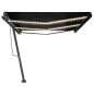 vidaXL Tenda da Sole Retrattile Manuale con LED 600x350 cm Antracite vidaXL Tenda da Sole Retrattile Manuale con LED 600x350 cm Antracite