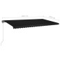 vidaXL Tenda da Sole Retrattile Manuale con LED 600x350 cm Antracite vidaXL Tenda da Sole Retrattile Manuale con LED 600x350 cm Antracite