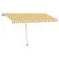 vidaXL Tenda da Sole Retrattile Manuale e LED 400x300cm Gialla Bianca vidaXL Tenda da Sole Retrattile Manuale e LED 400x300cm Gialla Bianca
