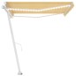 vidaXL Tenda da Sole Retrattile Manuale e LED 400x300cm Gialla Bianca vidaXL Tenda da Sole Retrattile Manuale e LED 400x300cm Gialla Bianca