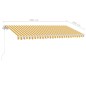 vidaXL Tenda da Sole Retrattile Manuale e LED 400x300cm Gialla Bianca vidaXL Tenda da Sole Retrattile Manuale e LED 400x300cm Gialla Bianca