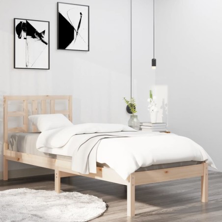 vidaXL Giroletto in Legno Massello 75x190 cm Small Single