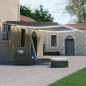 vidaXL Tenda da Sole Retrattile Manuale con LED 500x300cm Blu e Bianca vidaXL Tenda da Sole Retrattile Manuale con LED 500x300cm Blu e Bianca