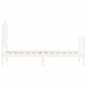 vidaXL Giroletto con Testiera Bianco Small Single Legno Massello vidaXL Giroletto con Testiera Bianco Small Single Legno Massello