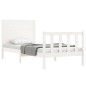vidaXL Giroletto con Testiera Bianco Small Single Legno Massello