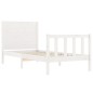 vidaXL Giroletto con Testiera Bianco Small Single Legno Massello