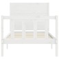 vidaXL Giroletto con Testiera Bianco Small Single Legno Massello