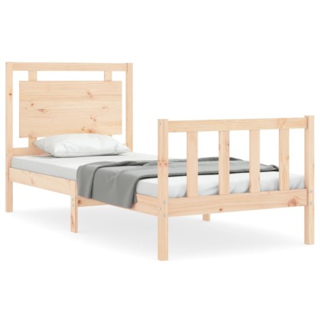vidaXL Giroletto con Testiera Small Single in Legno Massello