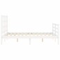 vidaXL Giroletto con Testiera Bianco Small Double Legno Massello vidaXL Giroletto con Testiera Bianco Small Double Legno Massello