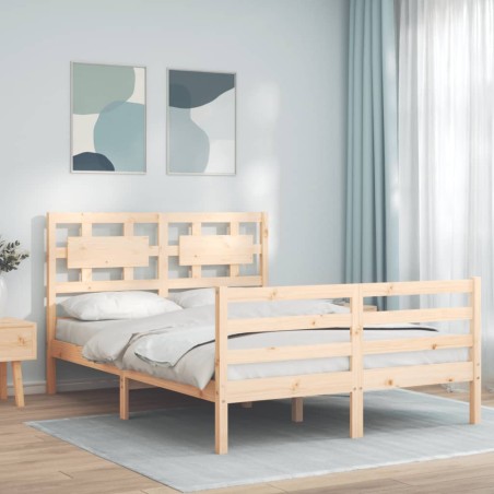 vidaXL Giroletto con Testiera Double in Legno Massello