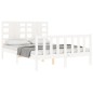 vidaXL Giroletto con Testiera Bianco Double in Legno Massello