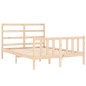 vidaXL Giroletto con Testiera Double in Legno Massello vidaXL Giroletto con Testiera Double in Legno Massello