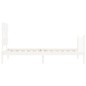 vidaXL Giroletto con Testiera Bianco Single in Legno Massello vidaXL Giroletto con Testiera Bianco Single in Legno Massello