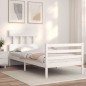vidaXL Giroletto con Testiera Bianco Single in Legno Massello