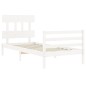 vidaXL Giroletto con Testiera Bianco Single in Legno Massello