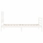 vidaXL Giroletto con Testiera Bianco Single in Legno Massello