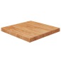 Piano Tavolo Quadrato Marrone Chiaro 50x50x4cm Rovere Trattato